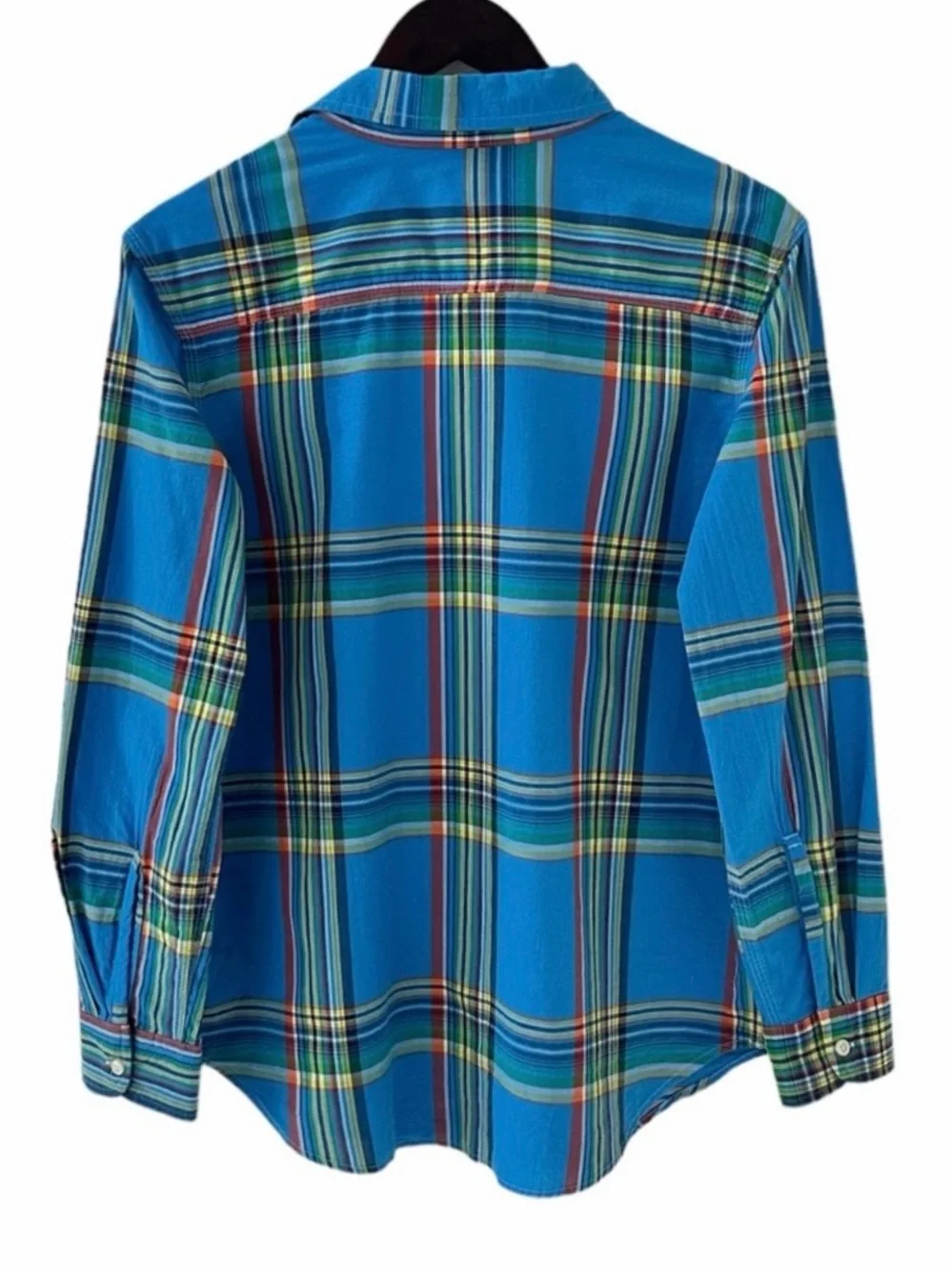 Polo Ralph Lauren Blue Plaid Button Down Long Sleeve Shirt Size Large